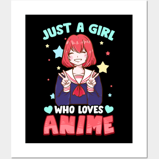 Just A Girl Who Loves Anime Cute Japanese Kawaii Posters and Art